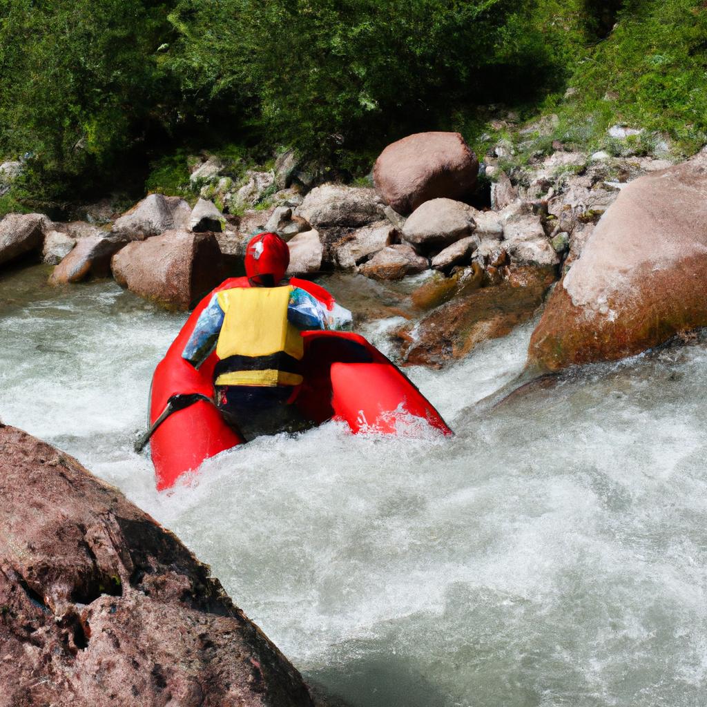 Person rafting in outdoor setting