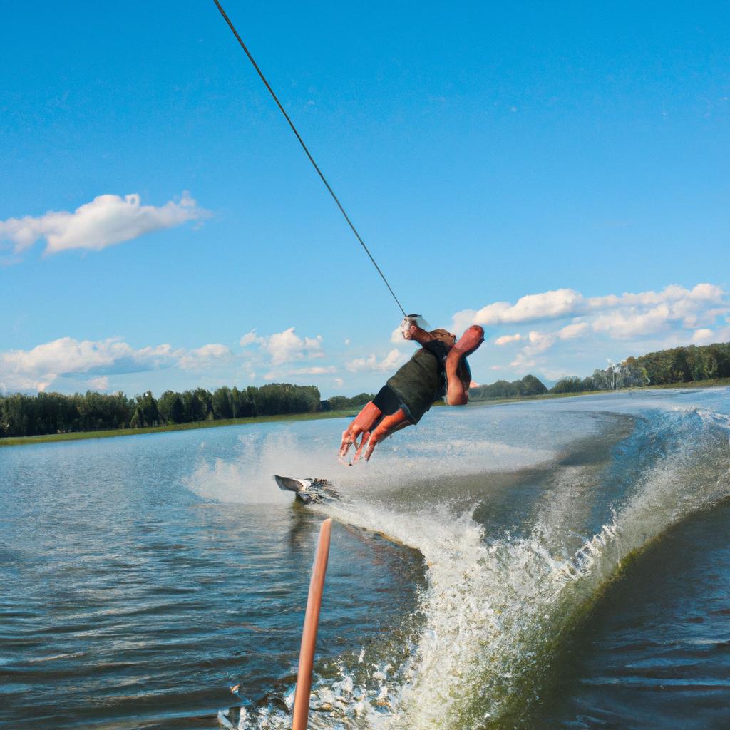 Person water skiing on lake